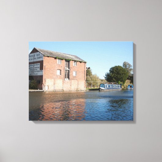 Llangollen Canal Ellesmere England Canvas Afdruk (Voorkant)
