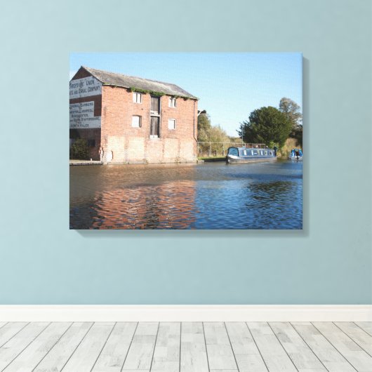 Llangollen Canal Ellesmere England Canvas Afdruk (Insitu (Houten vloer))