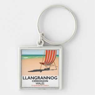 Llangrannog, poster van het strand van Ceredigion  Sleutelhanger