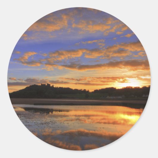 Llanstephan Sunset Ronde Sticker (Voorkant)