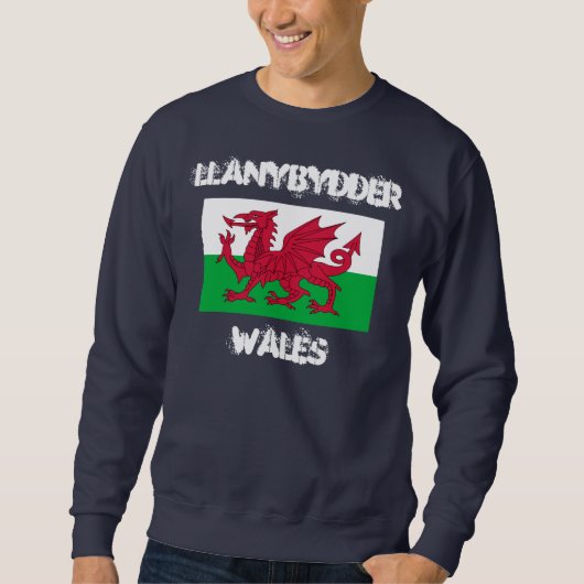 Llanybydder, Wales met Welsh flag Trui (Voorkant)