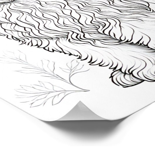 Llasa ook hond volwassen kleuring poster (Hoek)