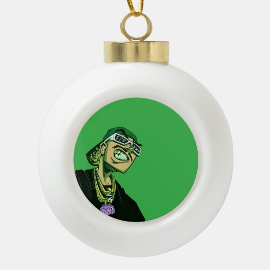 Llavero acrílico keramische bal ornament (Voorkant)