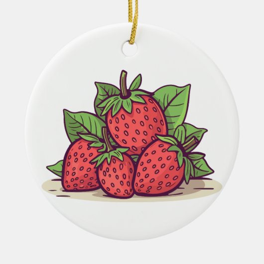 llavero fresita keramisch ornament (Voorkant)