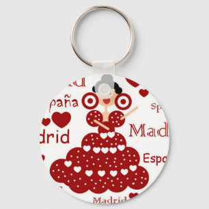 Llavero Madrid Spanje muñeca flamenca Sleutelhanger