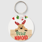 Llavero navideño con imagen de reno  sleutelhanger (Voorkant)