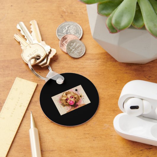 Llavero Pop Art Glam – Mujer Rubia con Chicle Sleutelhanger (Bureau)