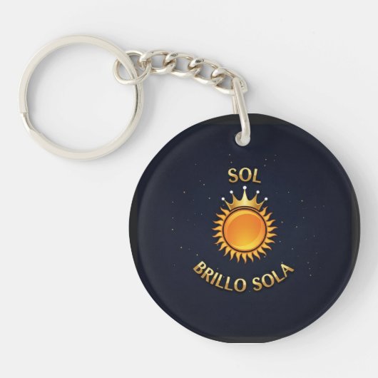 Llavero Redondo “Sol Brillo Sola” – Estilo Compact Sleutelhanger (Voorkant)