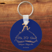 Llavero tipo chapa azul key charra, wester llavero sleutelhanger (Voorkant)