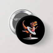 Llerina T-rex danst  Ronde Button 5,7 Cm (Voorkant /achterkant)
