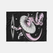 Llet Dansende T-rex In Tutu En Pantoffels Fleece Deken (Voorkant (Horizontaal))