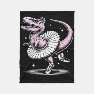 Llet Dansende T-rex In Tutu En Pantoffels Fleece Deken