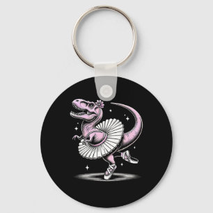 Llet Dansende T-rex In Tutu En Pantoffels  Sleutelhanger