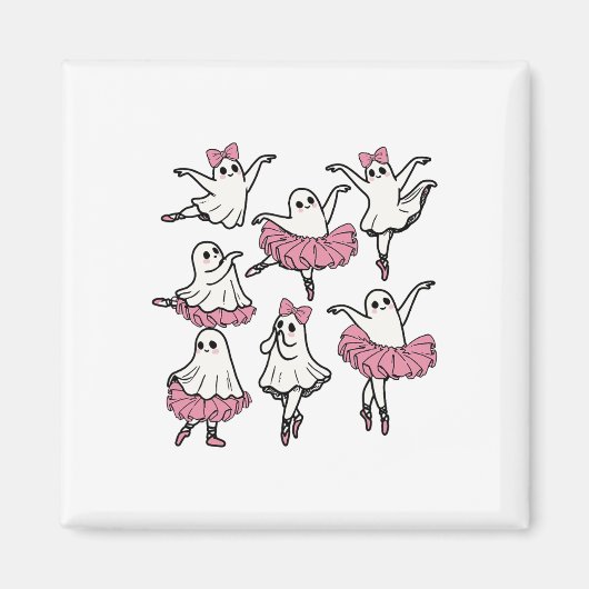 Llet Ghost Dancer Schattige Boo Dancing Halloween Magneet (Voorkant)