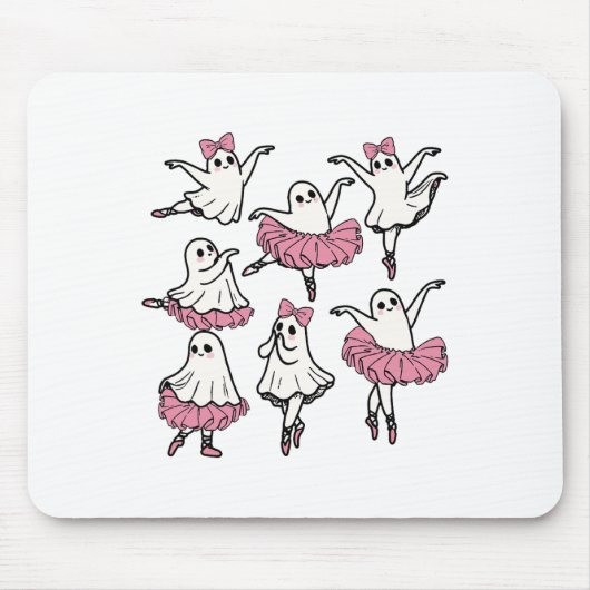 Llet Ghost Dancer Schattige Boo Dancing Halloween Muismat (Voorkant)