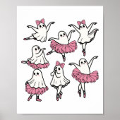 Llet Ghost Dancer Schattige Boo Dancing Halloween Poster (Voorkant)