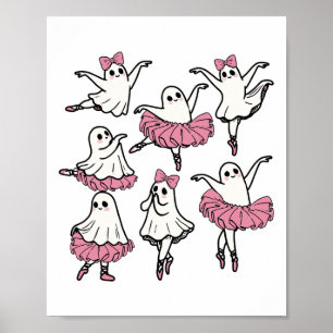 Llet Ghost Dancer Schattige Boo Dancing Halloween Poster