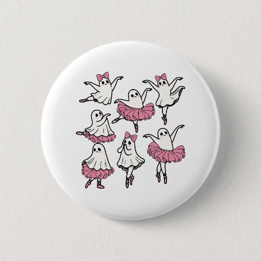Llet Ghost Dancer Schattige Boo Dancing Halloween Ronde Button 5,7 Cm (Voorkant)