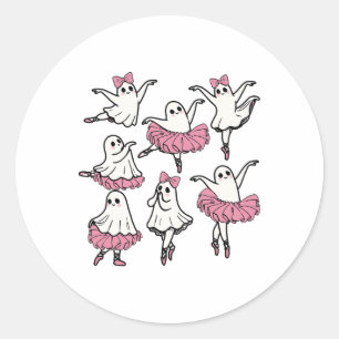 Llet Ghost Dancer Schattige Boo Dancing Halloween Ronde Sticker