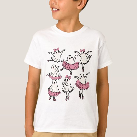 Llet Ghost Dancer Schattige Boo Dancing Halloween T-shirt (Voorkant)