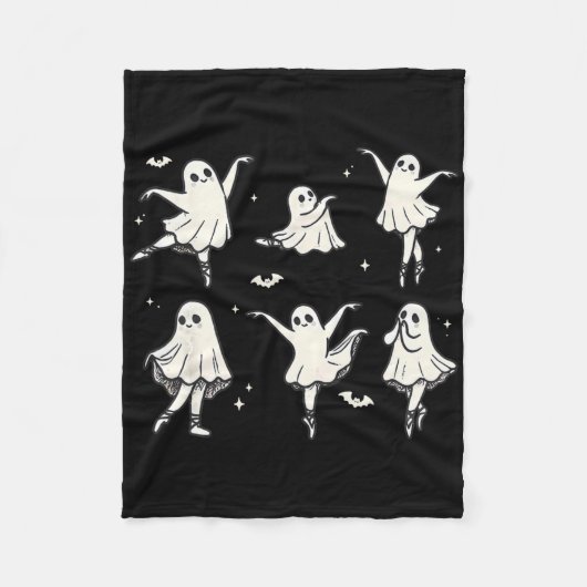 Llet Ghost Llet Dancer Spooky Dance Kinder Hallowe Fleece Deken (Voorkant)