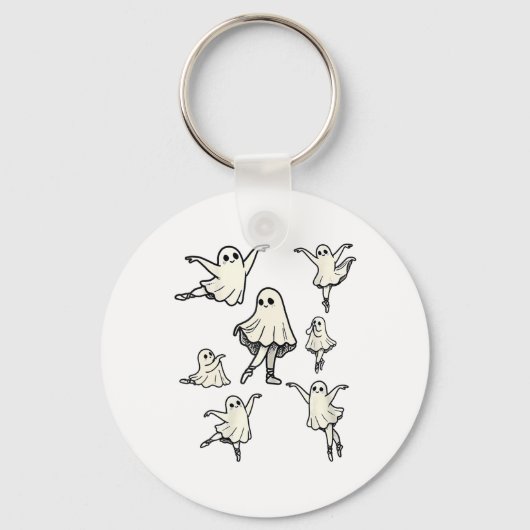 Llet Ghost Llet Dancer Spooky Dance Teacher Hallow Sleutelhanger (Voorkant)