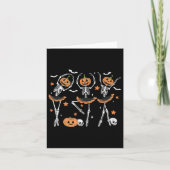 Llet Pumpkin Skeleton Scary Halloween Mannen Vrouw Kaart (Voorkant)