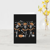 Llet Pumpkin Skeleton Scary Halloween Mannen Vrouw Kaart (Gele Bloem)