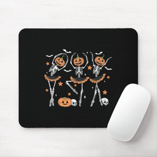 Llet Pumpkin Skeleton Scary Halloween Mannen Vrouw Muismat (Met muis)