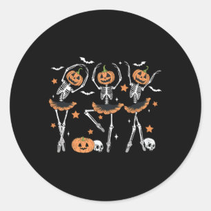 Llet Pumpkin Skeleton Scary Halloween Mannen Vrouw Ronde Sticker