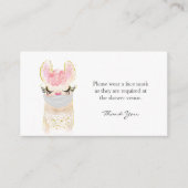 Lllama Face Mask Request Baby shower Informatiekaartje (Voorkant)