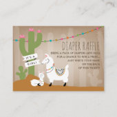 Lllama Mama + Baby Meisje Luier Raffle Informatiekaartje (Voorkant)