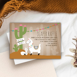 Lllama Mama + Baby Meisje Luier Raffle Informatiekaartje