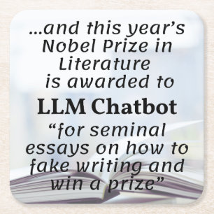 LLM Chatbot Nobelprijswinnaar Literatuur Kartonnen Onderzetters