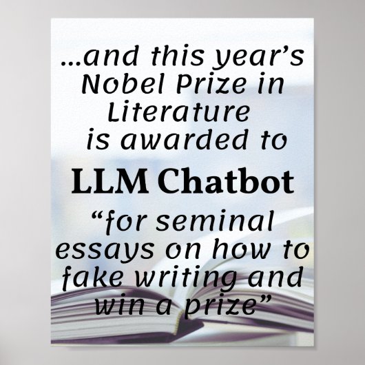 LLM Chatbot winnaar Nobelprijs voor Literatuur Poster (Voorkant)