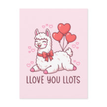 Llove You Llots - Kawaii Lama Valentijnsdag