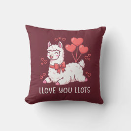 Llove You Llots - Kawaii Lama Valentijnsdag Kussen