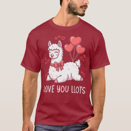 Llove You Llots - Kawaii Lama Valentijnsdag T-shirt