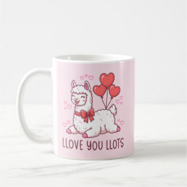 Llove You Llots - Kawaii Llama Valentine Koffiemok