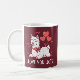 Llove You Llots - Kawaii Llama Valentine Koffiemok