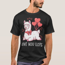 Llove You Llots - Kawaii Llama Valentine T-shirt
