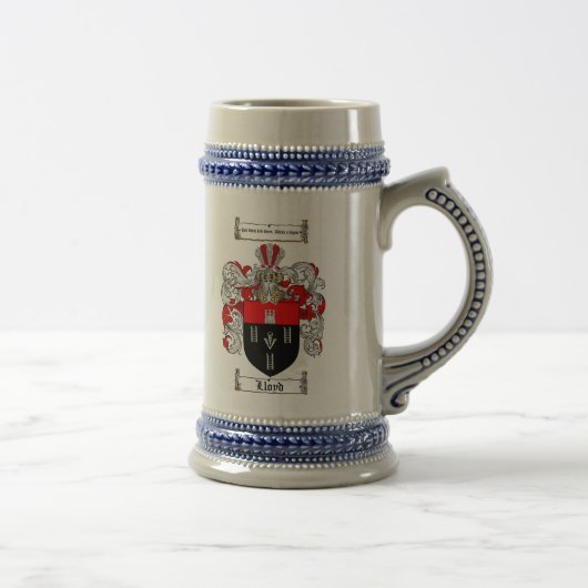 Lloyd Coat of Arms Stein / Lloyd Family Crest Mok (Rechts)