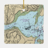 Lloyd Harbour NY Nautical Chart Keramisch Ornament (Achterkant)