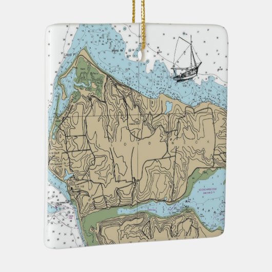 Lloyd Neck NY Kerstmis Keramisch Ornament (Rechts)