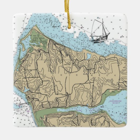 Lloyd Neck NY Kerstmis Keramisch Ornament (Voorkant)