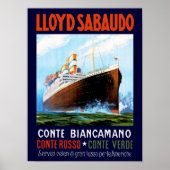Lloyd Sabaudo ~ Conte Biancamano Poster (Voorkant)