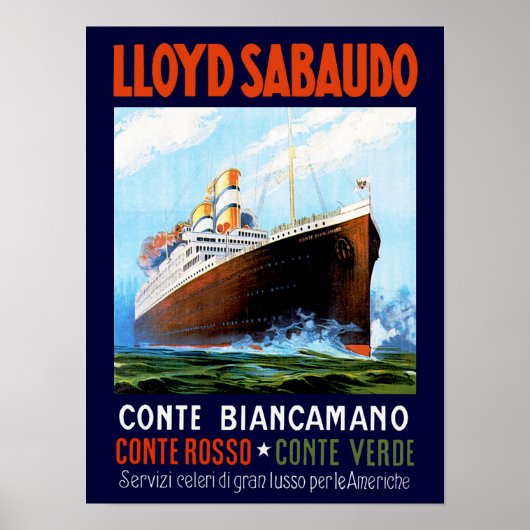 Lloyd Sabaudo ~ Conte Biancamano Poster (Voorkant)