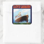 Lloyd Sabaudo ~ Conte Biancamano Vierkante Sticker (Tas)