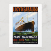 Lloyd Sabaudo Ocean Liner Advertisement Briefkaart (Voorkant)
