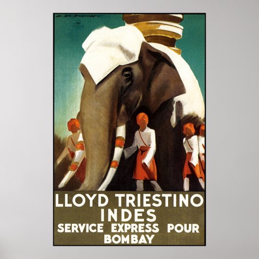 Lloyd Triestinao Line tot Bombay Poster (Voorkant)
